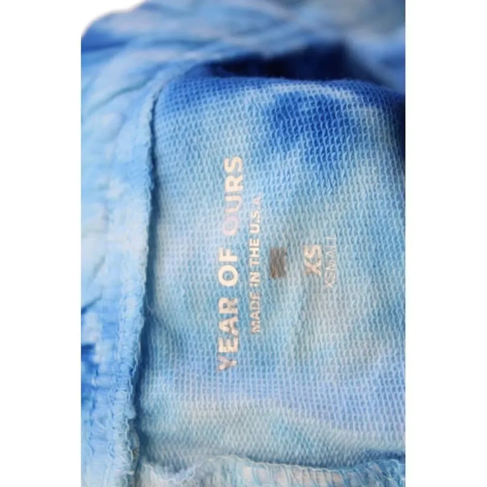 Year Of Ours Womens Drawstring Tie Dyed Boyfriend Sweat Shorts Blue Size XS